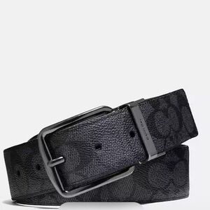Coach Harness‎ Buckle Cut To Size Reversible Belt Black 50" New With Tags